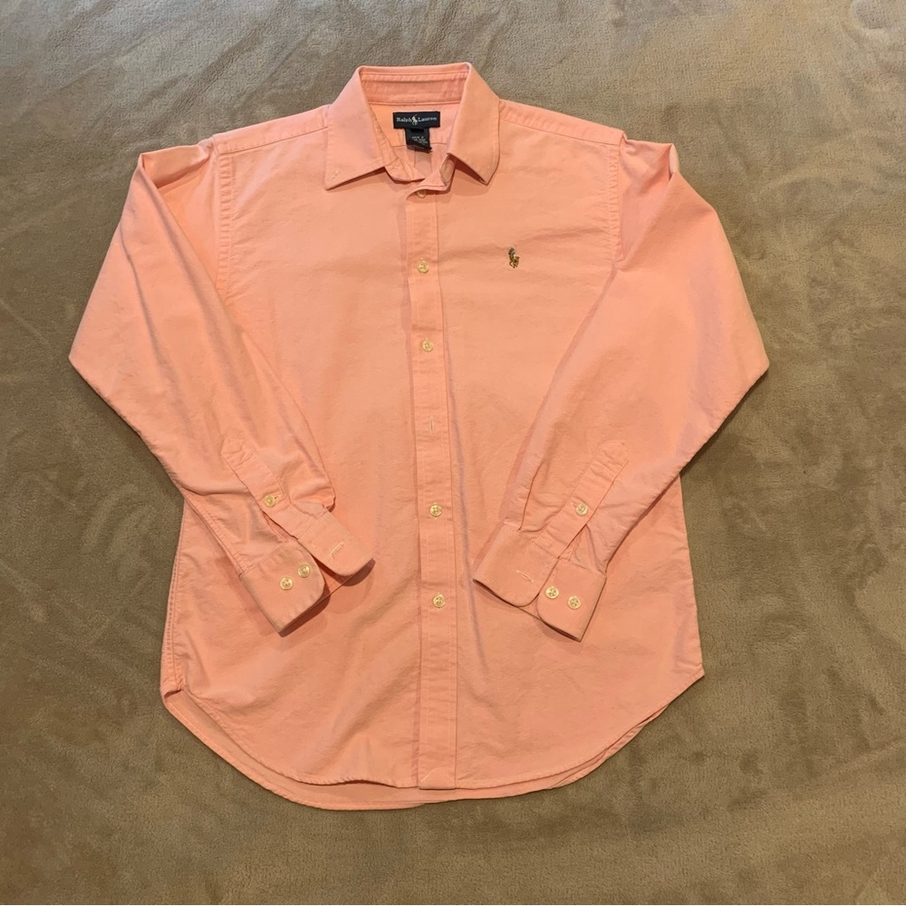 Ralph Lauren collared, pink button up sz 14
